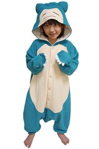 sazac kigurumi - pokemon - snorlax - onesie jumpsuit halloween costume - kids size (5-9 year old) blue