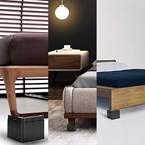 Kyrieval 3 Inch Bed Risers Heavy Duty U Shape Adjustable Furniture Risers for Casters Wheels of Furniture, Sofa, Table and Couch 4 pcs