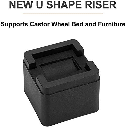 Kyrieval 3 Inch Bed Risers Heavy Duty U Shape Adjustable Furniture Risers for Casters Wheels of Furniture, Sofa, Table and Couch 4 pcs