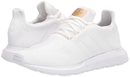 adidas Originals Women's Swift Run Shoes, White/White/Copper Metallic, 7