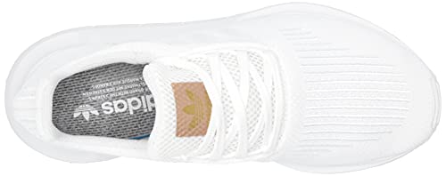 adidas Originals Women's Swift Run Shoes, White/White/Copper Metallic, 7