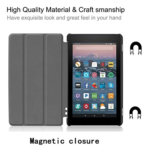 Maomi for Amazon Kindle Fire 7 case 2019/2017 Release 9th/7th Generation - PU Leather Cover with Auto Wake/Sleep (City Night)