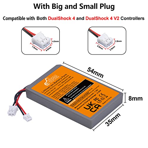 Pickle Power 2 Pack 2000mAh PS4 PS4Pro Battery Replacement for Sony Playstation 4 Dualshock 4 V1 V2 Controller CUH-ZCT2 CUH-ZCT2E CUH-ZCT1E CUH-ZCT1U