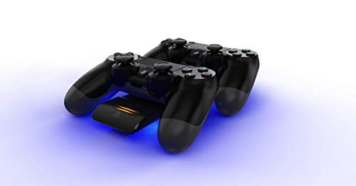 PDP Gaming Magnetic Ultra Slim Playstation 4 Controller Charging System - PS4 Accessories, Wireless Charger, Ambient Light Feature, LED Charging Indicators, Licensed by Sony (Black)