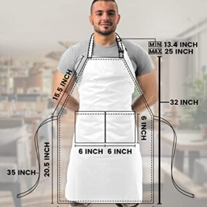 Utopia Kitchen Adjustable Bib Apron (10-Pack) Water Oil Resistant Chef Cooking Kitchen Mens Womens Waitress Server Work Aprons with Pockets (White)