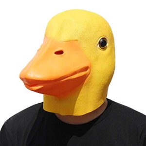 partyhop - yellow duck mask - halloween latex animal full head mask
