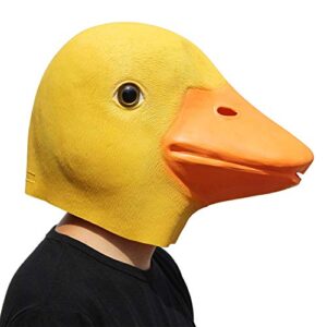 PartyHop - Yellow Duck Mask - Halloween Latex Animal Full Head Mask