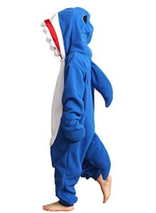 ogu' deal shark onesie sleepwear for kids animal costume halloween hooded jumpsuit with pockets(shark,85)