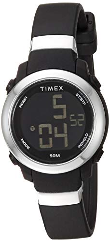 Timex Women's TW5M29300 DGTL Stacked Numbers 28mm Black/Silver Resin Strap Watch