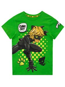 miraculous boys' cat noir t-shirt green size 5