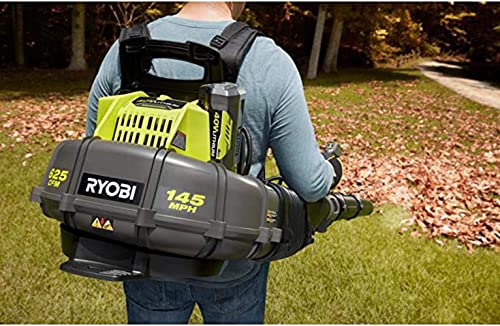 Ryobi RY40440 40 Volt 145 MPH 625 CFM Cordless Brushless Variable Speed Backpack Leaf Blower with Lithium-Ion Battery and Charge Kit