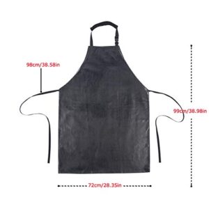 Homsolver Heavy Duty Vinyl Waterproof Apron for Unisex Adult, Ultra Lightweight, Industrial Apron, Black