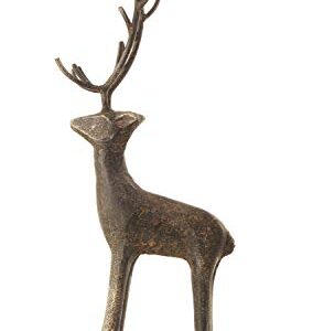 Creative Co-Op Cast Iron Standing Deer Figures and Figurines, 11.75", Black