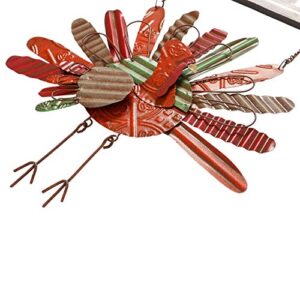 Ogrmar Vintage Metal Thanksgiving Turkey Wall Hanging Decoration Welcome Sign Front Door Ornament Festive Whimsical Halloween Christmas Decor