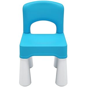 burgkidz plastic toddler chair, durable and lightweight kids chair, 9.3" height seat, indoor or outdoor use for toddlers boys girls blue