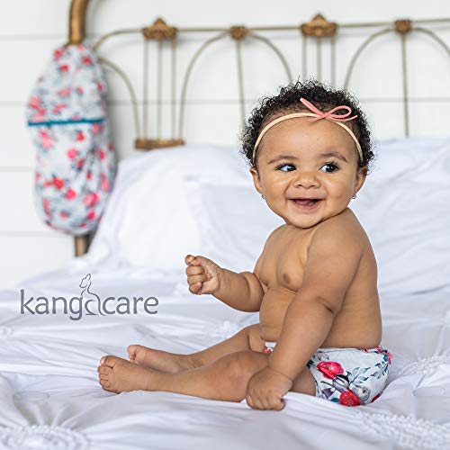 Kanga Care Rumparooz OBV Cloth Diaper Reusable One Size Pocket Diaper with Patented Inner Double Gusset Adjustable 4 Size in 1 Diaper + 2 pcs Bamboo Insert Soaker | Lily (6-40+ lbs)