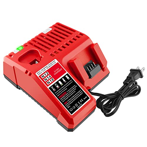 ADVTRONICS M12 M18 48-59-1812 Replacement Charger Compatible with Milwaukee 12V-18V M12 M18 M14 Lithium Battery 48-11-2420 48-11-2440 48-11-1820 48-11-1840 48-11-1850 48-11-2401