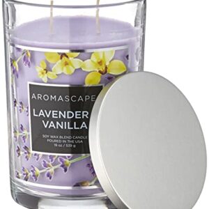 Aromascape PT41899 2-Wick Scented Jar Candle, Lavender & Vanilla, 19-Ounce, Purple