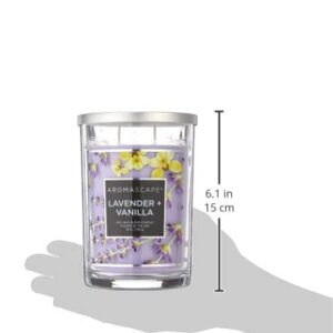 Aromascape PT41899 2-Wick Scented Jar Candle, Lavender & Vanilla, 19-Ounce, Purple