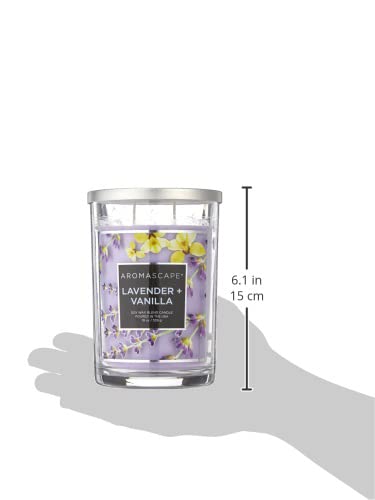 Aromascape PT41899 2-Wick Scented Jar Candle, Lavender & Vanilla, 19-Ounce, Purple