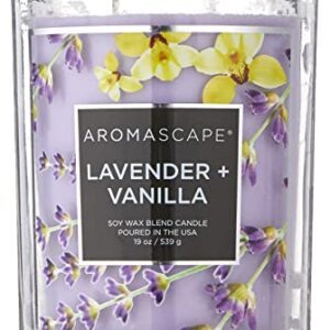 Aromascape PT41899 2-Wick Scented Jar Candle, Lavender & Vanilla, 19-Ounce, Purple