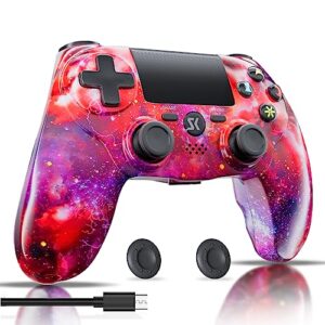 ishako for ps4 controller wireless, controller gamepad compatible with playstation 4/slim/pro/pc/android/mac with dual vibration,6-axis motion control,3.5mm audio jack,multi touch pad,share button