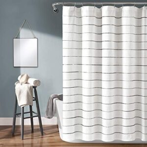 Lush Decor Ombre Stripe Yarn Dyed Cotton Shower Curtain, 72" x 72", Gray