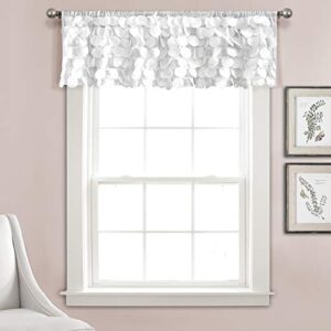 Lush Decor Lush Décor, White Gigi Valance Textured Window Kitchen Curtain (Single), 70" W x 14" L