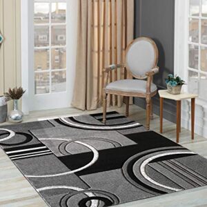 GLORY RUGS Area Rug Modern 8x10 Grey Soft Hand Carved Contemporary Floor Carpet with Premium Fluffy Texture for Indoor Living Dining Room and Bedroom Area