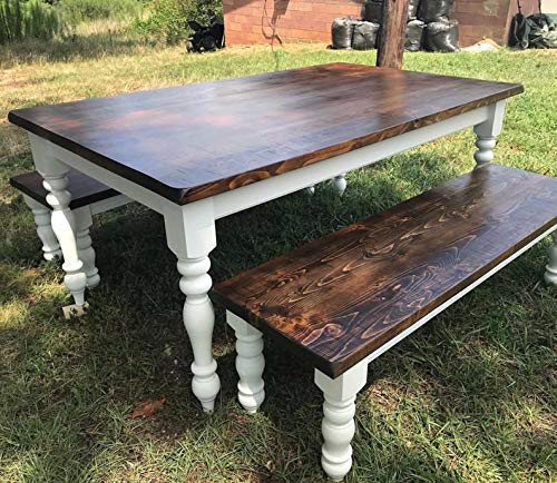 CAROLINA LEG CO. Chunky Farmhouse Table Legs - Unfinished - DIY Furniture - Turned Legs - Set of 4 - Dimensions: 3.5" x 29"