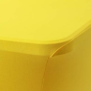 Obstal 6ft Stretch Spandex Table Cover for Standard Folding Tables - Universal Rectangular Fitted Tablecloth Protector for Party （Yellow, 72 Length x 30 Width x 30 Height Inches）