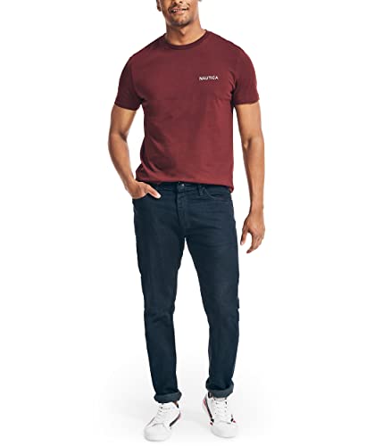 Nautica Men's Short Sleeve Solid Crew Neck T-Shirt, Royal Burgundy, X-Large