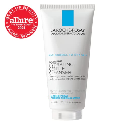 La Roche-Posay Toleriane Hydrating Gentle Facial Cleanser, Daily Face Wash with Ceramide and Niacinamide for Normal to Dry Sensitive Skin, Oil-Free, Fragrance Free