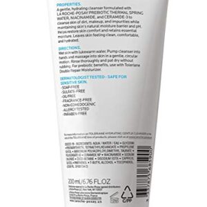 La Roche-Posay Toleriane Hydrating Gentle Facial Cleanser, Daily Face Wash with Ceramide and Niacinamide for Normal to Dry Sensitive Skin, Oil-Free, Fragrance Free