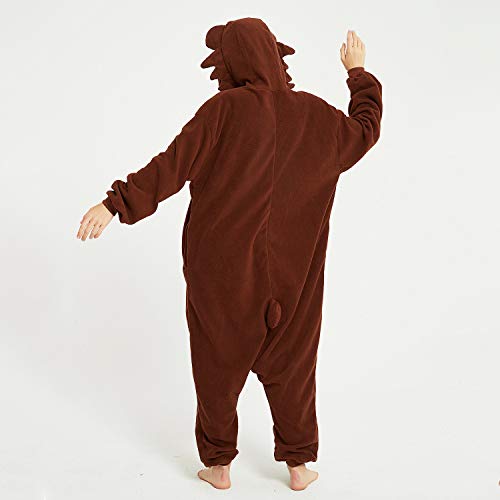 III HHONS Brown Bear Onesie Women Adult Animal Pajamas Costume Halloween Cosplay Sleepwear Onesies For Men Large