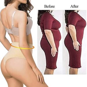 Jenbou Thong Shapewear Tummy Control Panties Body Shaper for Women Butt Lifter Waist Trainer Seamless Slimmer Panty Nude