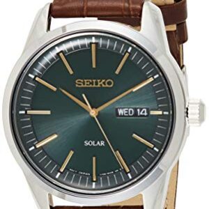 Seiko Dark Green Sunray Dial Solar Powered Men's Watch SNE529