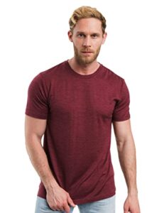 merino.tech 100% organic merino wool lightweight men's t-shirt (burgundy, large)