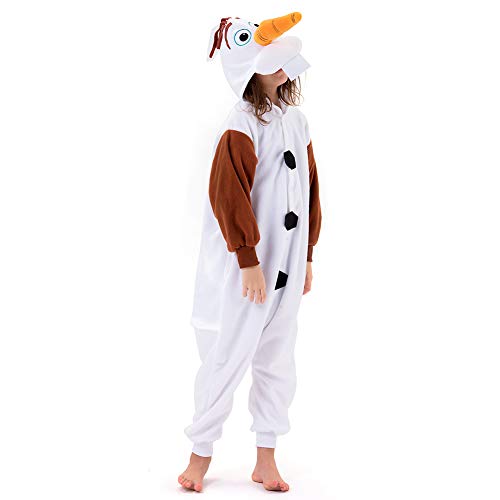 Beauty Shine Adult Unisex Olaf Cartoon Onesie Pajamas Cosplay Halloween Christmas Sleepwear Jumpsuit Costume (4T, Olaf)