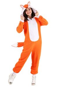 cozy fox costume adult fox onesie adult pajama costume medium orange, white