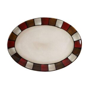 pfaltzgraff taos small oval platter, 12 inches, beige