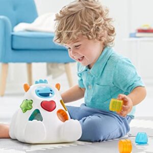 Skip Hop Developmental Learning Shape Sorter, 3-Stage Spinning & Sorting Toddler Toy, Explore & More, Yeti (Discontinued by Manufacturer)