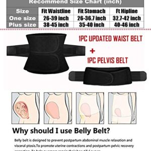 ChongErfei 2 in 1 Postpartum Support Recovery Belly Wrap Waist/Pelvis Belt Body Shaper Postnatal Shapewear,One Size Black