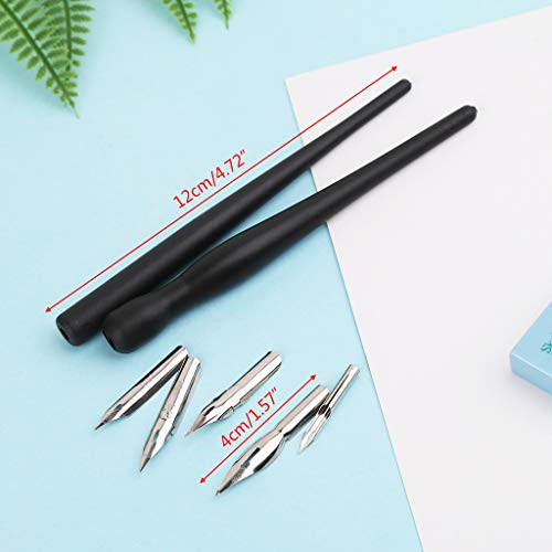 Two Comic Dip Fountain Pen Dip Pen Set Manga Dip Pen Holder Set Comic Drawing Painting Tools Kit Calligraphy + 5 Nibs