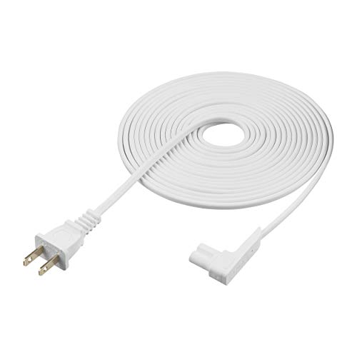 Vebner 16-Foot 2-Pack Power Cord Compatible with Sonos One, Sonos One SL, Sonos Play-1 Speakers - Power Plug Cable (Extra Long, White)