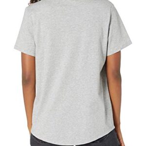 Amazon Essentials Women's Classic-Fit 100% Cotton Short-Sleeve Crewneck T-Shirt (Available in Plus Size), Pack of 2, Charcoal Heather/Light Grey Heather, Small