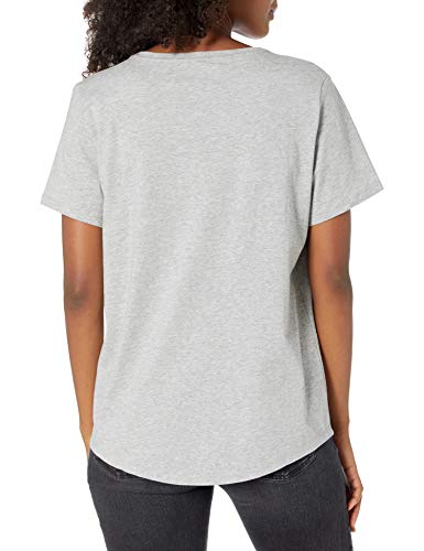 Amazon Essentials Women's Classic-Fit 100% Cotton Short-Sleeve Crewneck T-Shirt (Available in Plus Size), Pack of 2, Charcoal Heather/Light Grey Heather, Small