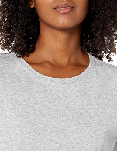 Amazon Essentials Women's Classic-Fit 100% Cotton Short-Sleeve Crewneck T-Shirt (Available in Plus Size), Pack of 2, Charcoal Heather/Light Grey Heather, Small