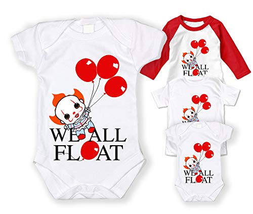 MIMA Apparel We All Float Down Here Pennywise Baby Bodysuit/Pennywise Tshirt Unisex Child