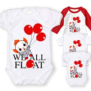 MIMA Apparel We All Float Down Here Pennywise Baby Bodysuit/Pennywise Tshirt Unisex Child